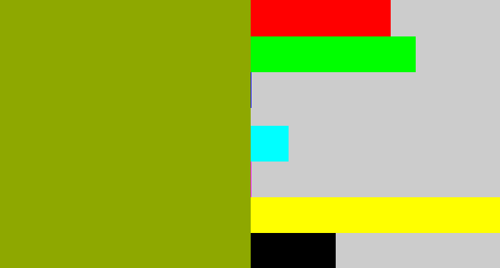 Hex color #8ea800 - barf green