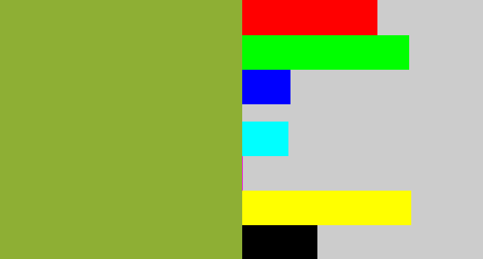 Hex color #8eaf34 - avocado