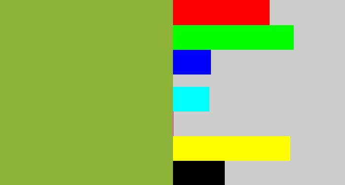 Hex color #8eb339 - avocado