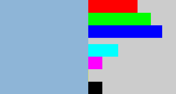 Hex color #8eb5d7 - light grey blue