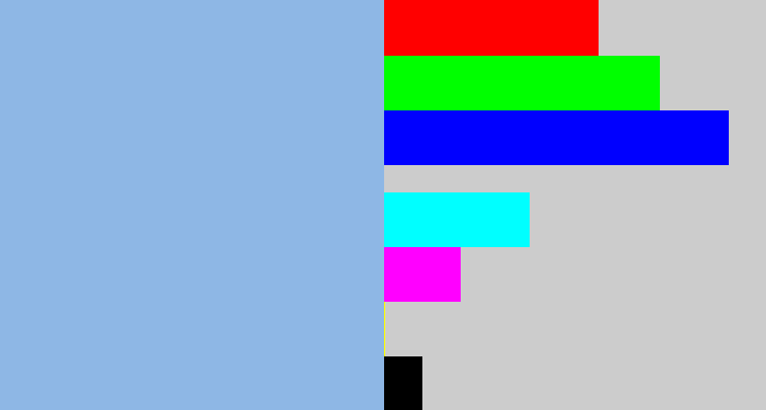 Hex color #8eb7e5 - light grey blue