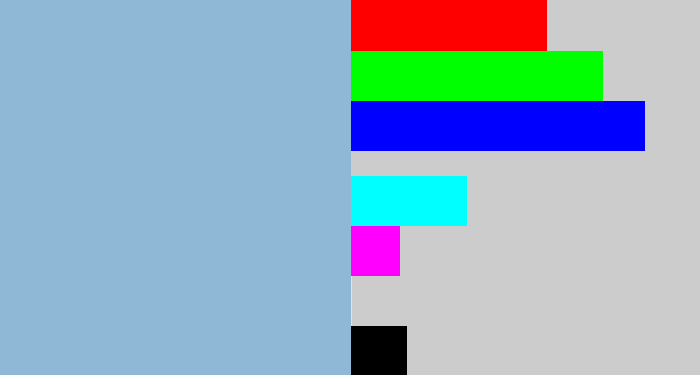 Hex color #8eb8d5 - light grey blue