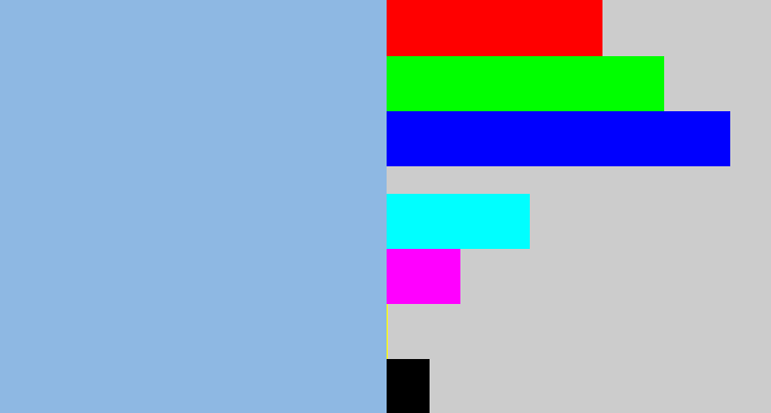 Hex color #8eb8e3 - light grey blue