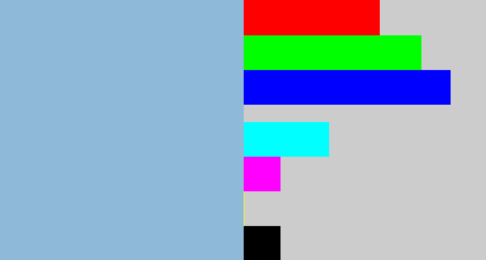 Hex color #8eb9d9 - light grey blue