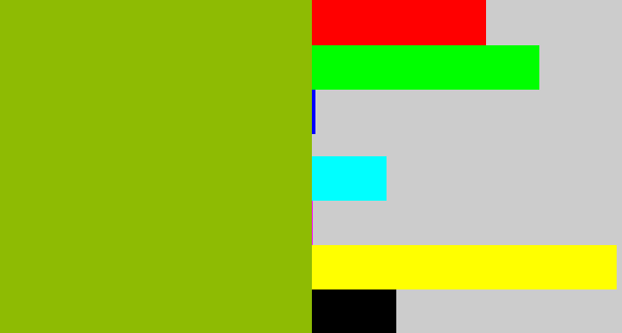 Hex color #8ebb03 - booger green