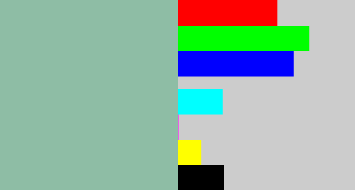 Hex color #8ebda5 - pale teal