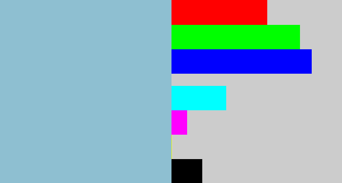 Hex color #8ebfd1 - light grey blue