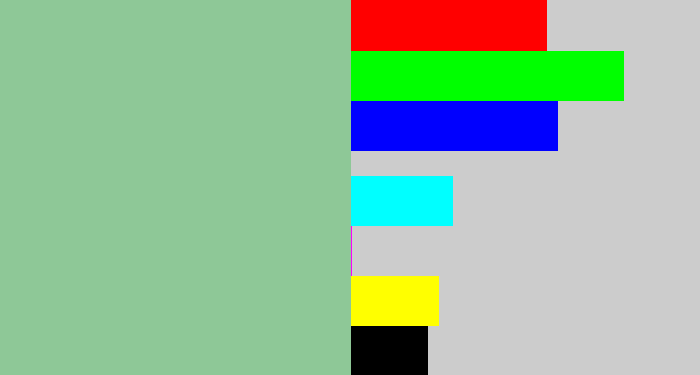 Hex color #8ec897 - greenish grey