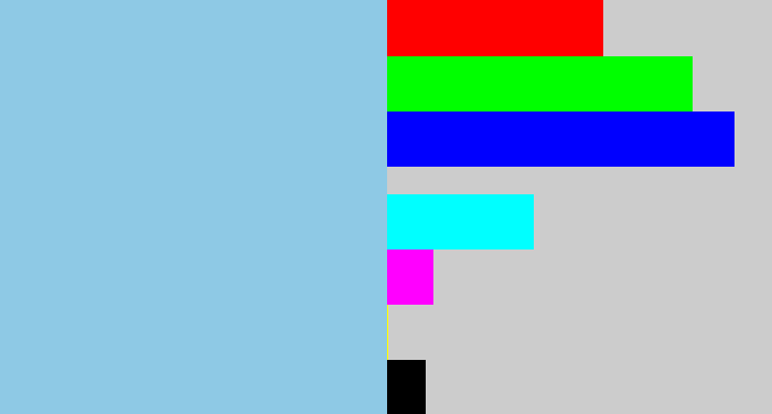 Hex color #8ec9e5 - light blue