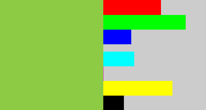 Hex color #8ecb44 - kiwi green