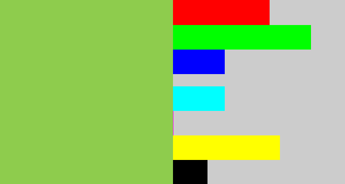 Hex color #8ecc4d - kiwi green