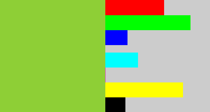 Hex color #8ecf36 - kiwi green