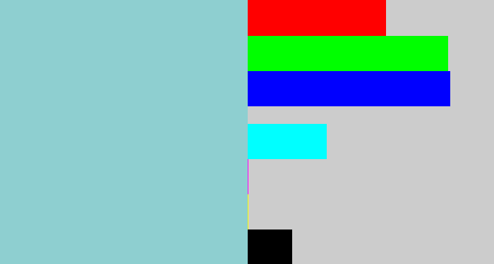 Hex color #8ecfd0 - light grey blue