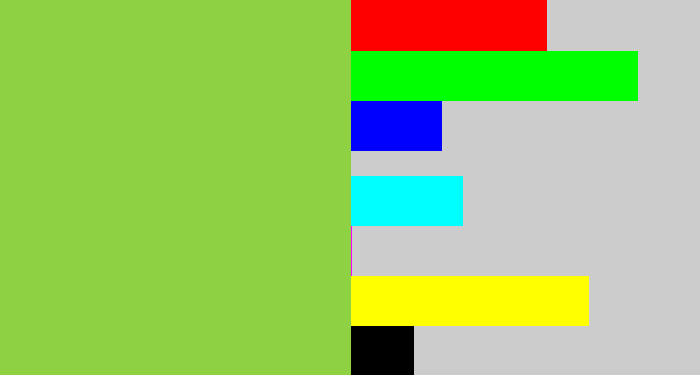 Hex color #8ed143 - kiwi green
