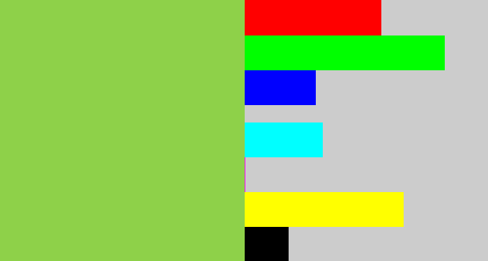 Hex color #8ed149 - kiwi green