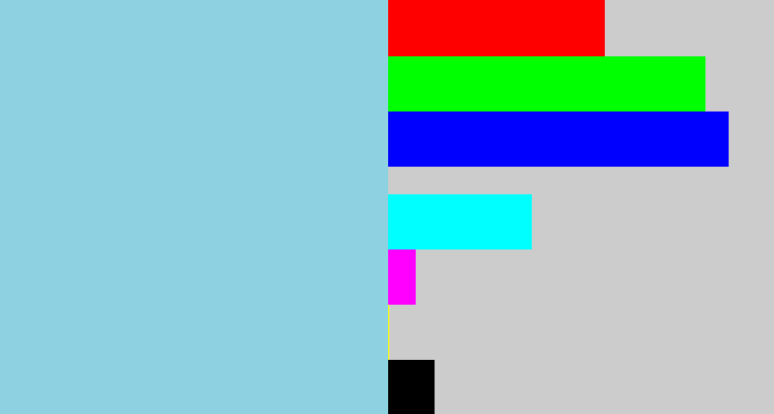 Hex color #8ed1e0 - light grey blue