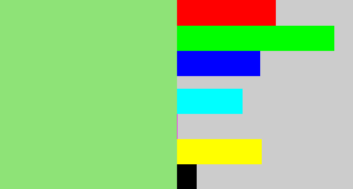 Hex color #8ee377 - light green
