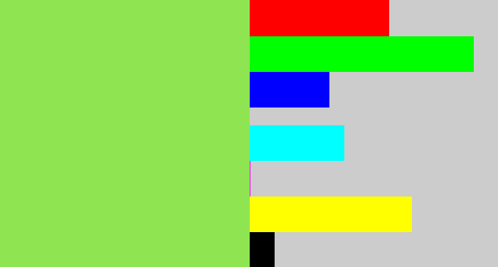 Hex color #8ee551 - kiwi green