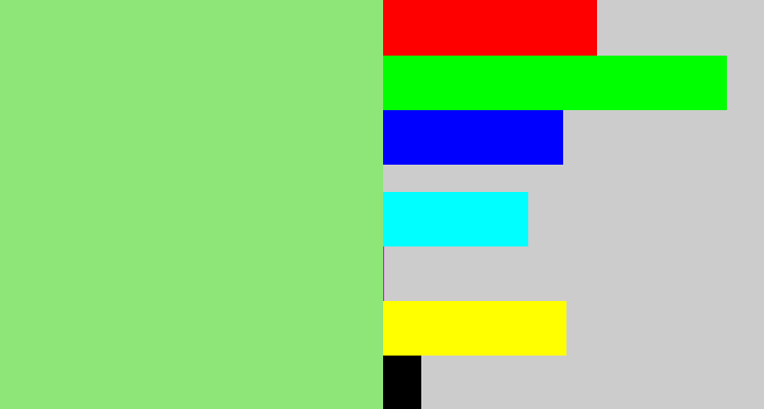 Hex color #8ee578 - light green