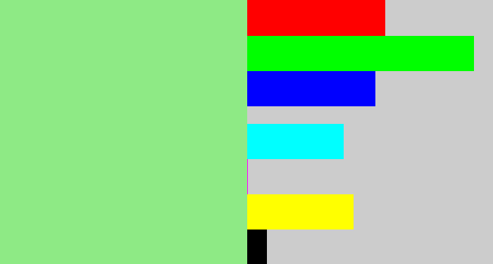 Hex color #8eea85 - light green