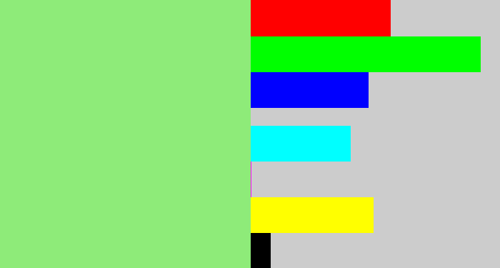 Hex color #8eeb79 - light green