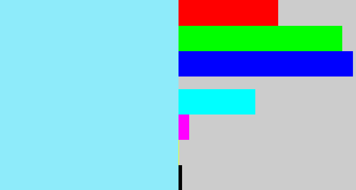 Hex color #8eebfa - robin egg blue