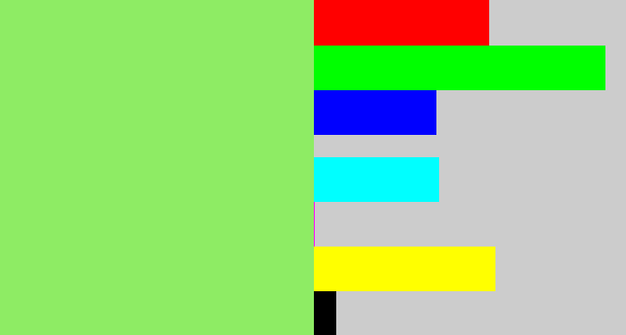Hex color #8eec64 - light grass green