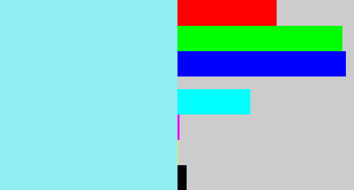 Hex color #8eeef1 - robin's egg blue