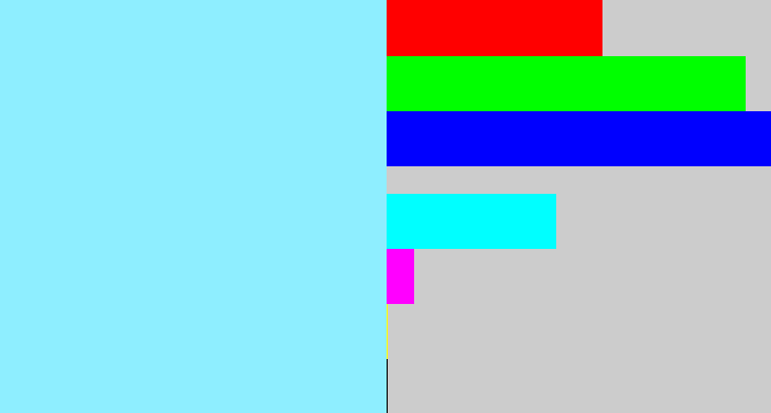 Hex color #8eeeff - robin egg blue