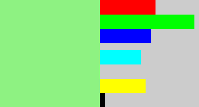Hex color #8ef282 - easter green