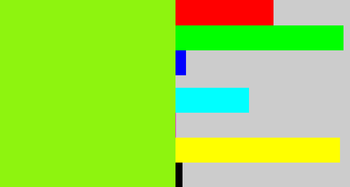 Hex color #8ef40f - acid green