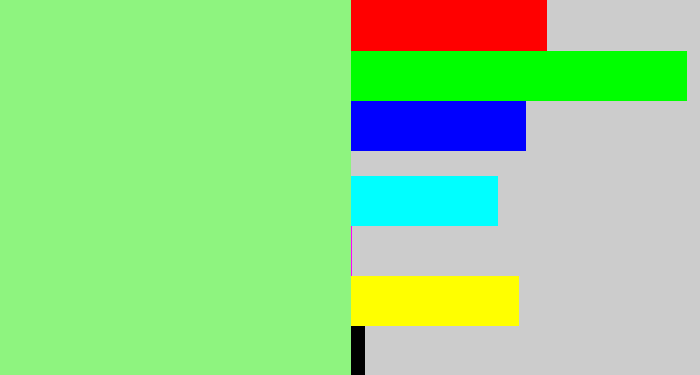 Hex color #8ef47f - easter green