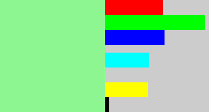 Hex color #8ef691 - baby green