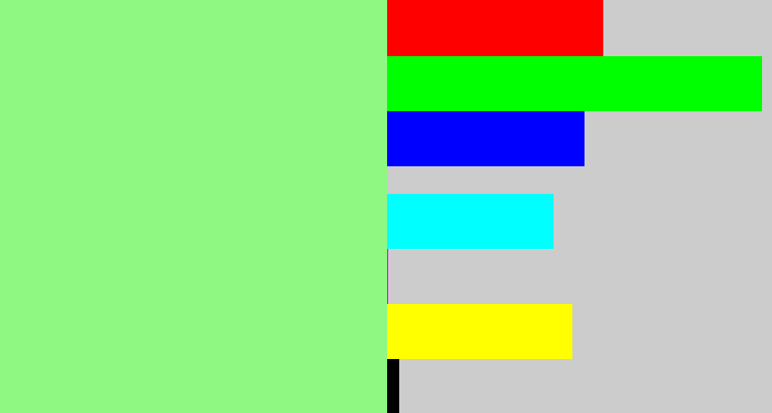 Hex color #8ef882 - easter green