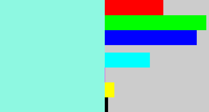 Hex color #8ef8e1 - light aqua