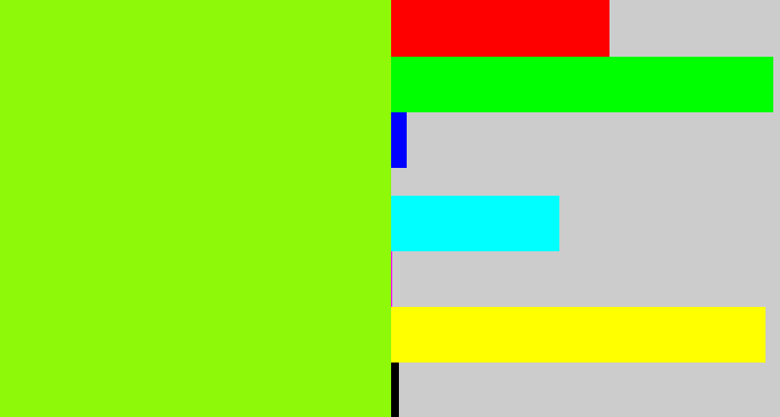 Hex color #8efa09 - acid green
