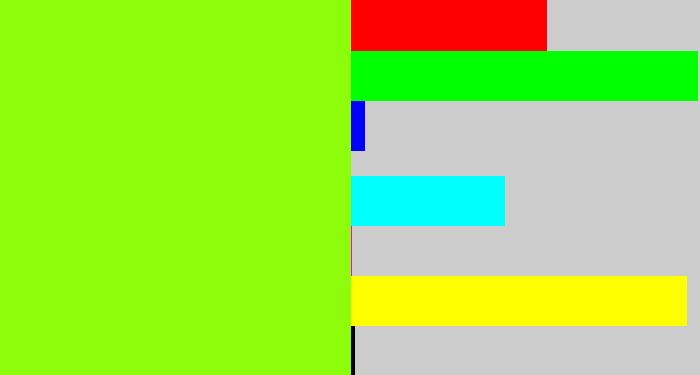 Hex color #8efd0b - acid green