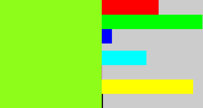 Hex color #8efd1a - acid green