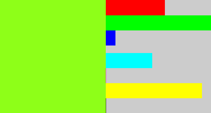 Hex color #8eff18 - acid green