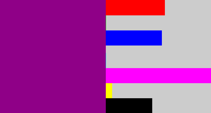 Hex color #8f0087 - barney purple