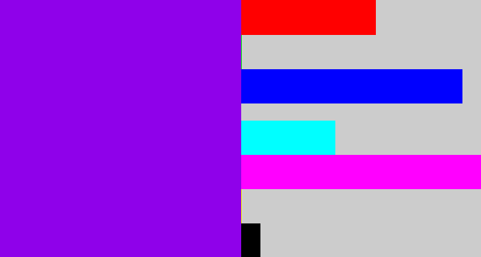 Hex color #8f01ea - violet