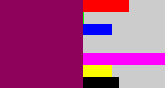 Hex color #8f025b - dark magenta