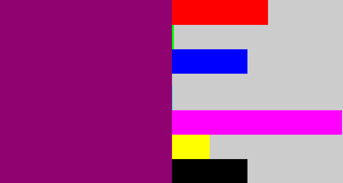 Hex color #8f026f - red violet