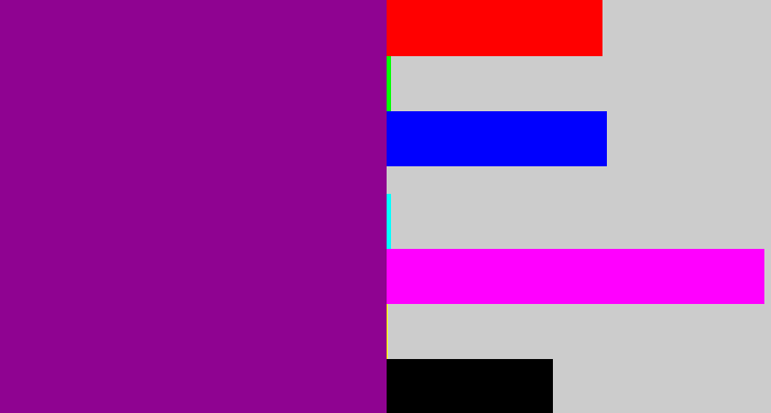 Hex color #8f0391 - barney purple