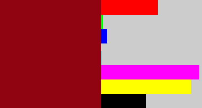 Hex color #8f0410 - crimson