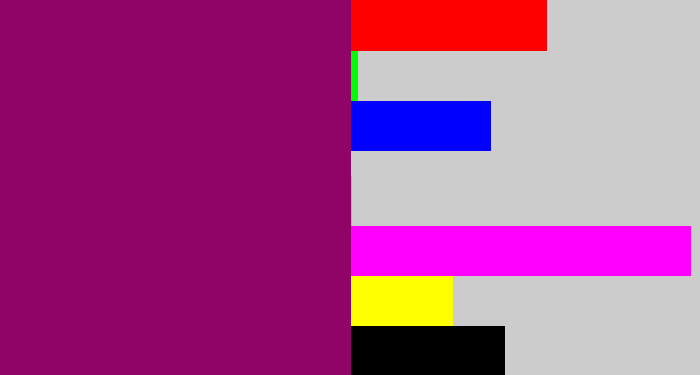 Hex color #8f0466 - red violet