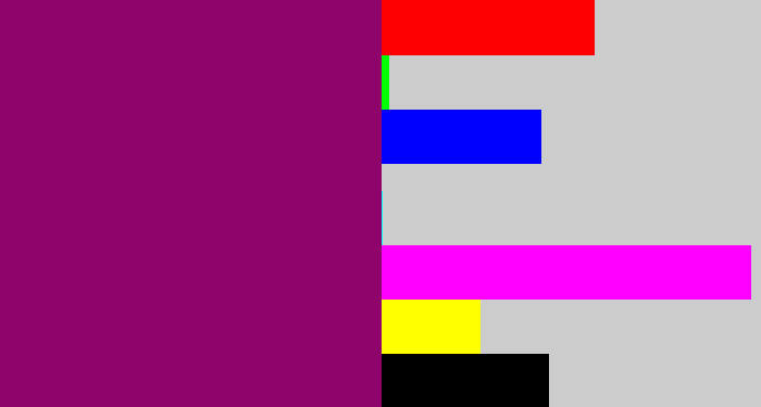 Hex color #8f046a - red violet