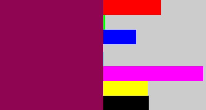 Hex color #8f0551 - reddish purple