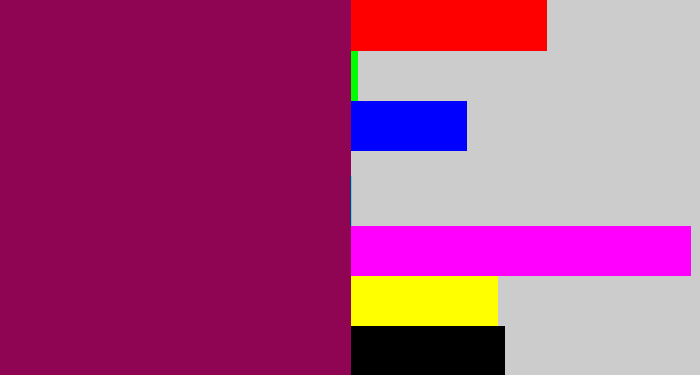Hex color #8f0553 - reddish purple