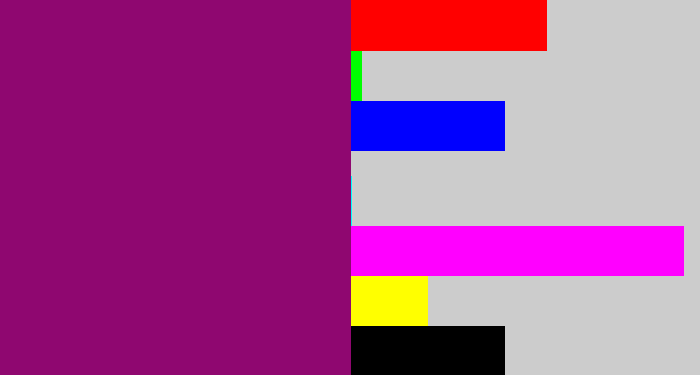 Hex color #8f0770 - red violet